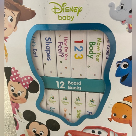 NWT DISNEY BABY 12 MINI Board Cognitive Learning Books DISNEY CHARACTERS - Picture 8 of 9